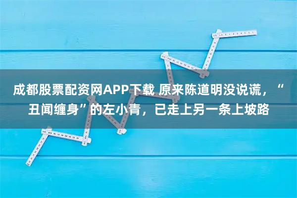 成都股票配资网APP下载 原来陈道明没说谎，“丑闻缠身”的左小青，已走上另一条上坡路