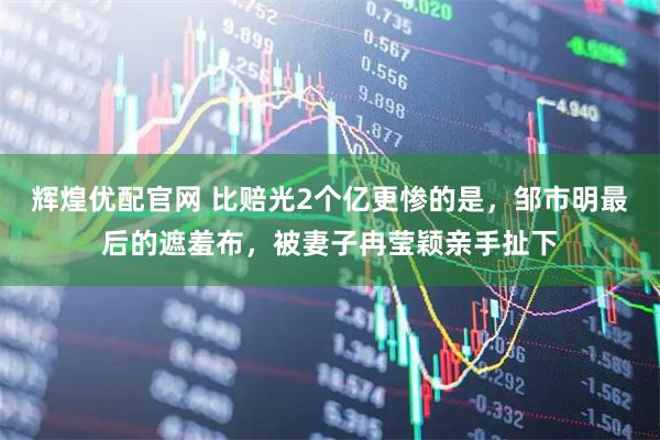 辉煌优配官网 比赔光2个亿更惨的是，邹市明最后的遮羞布，被妻子冉莹颖亲手扯下
